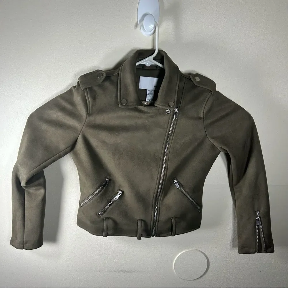 Bar III Olive Green Biker Jacket - Picture 2 of 7